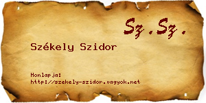 Székely Szidor névjegykártya